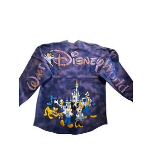Disney World 50th Anniversary Spirit Jersey Purple Tie Dye EUC Size S Parkcore